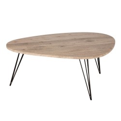 Table basse en métal et en bois