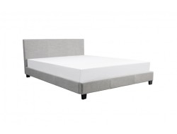 Cadre de lit avec tête de lit en tissu et sommier à lattes 140x190 cm
