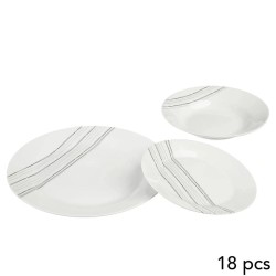 Service d’assiettes décorées 18 pièces en porcelaine