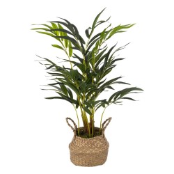 Palmier artificiel avec pot en roseau H.80 cm