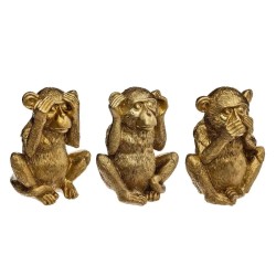 Set de 3 statuettes de singes H.17 cm