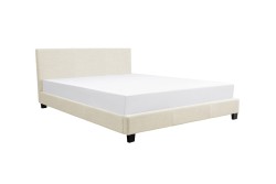 Cadre de lit avec tête de lit en tissu et sommier à lattes 140x190 cm