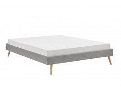 Cadre de lit de lit en tissu et sommier à lattes 140x190 cm
