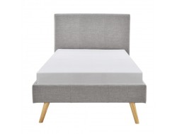 Cadre de lit avec tête de lit en tissu et sommier à lattes 90x190 cm