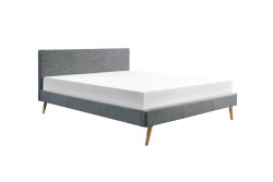 Cadre de lit avec tête de lit en tissu et sommier à lattes 160x200 cm
